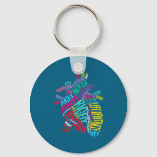 Anatomical Heart Design Cardiac Cardiovascular Icu Key Ring