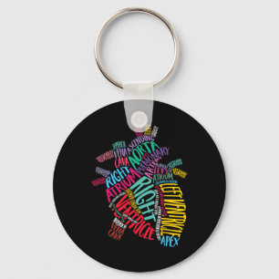 Anatomical Heart Design Cardiac Cardiovascular Icu Key Ring