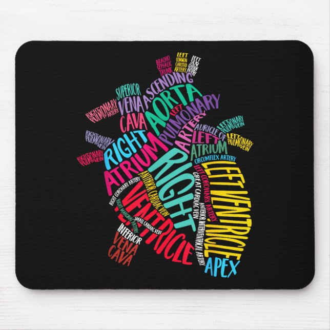 Anatomical Heart Design Cardiac Cardiovascular Icu Mouse Pad (Front)