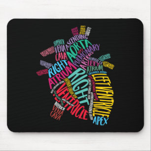Anatomical Heart Design Cardiac Cardiovascular Icu Mouse Pad