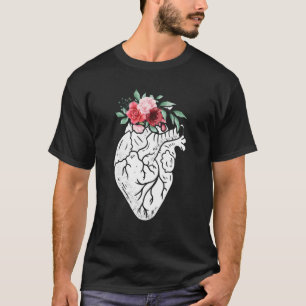 Anatomical Heart Flowers Cardiologist Heart Surviv T-Shirt