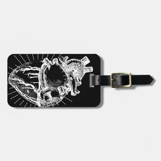 Anatomical Heart Luggage Tag (Front Horizontal)