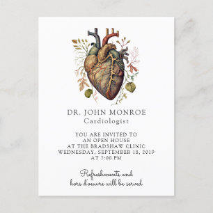 Anatomical Heart Medical Cardiology Invitation Postcard