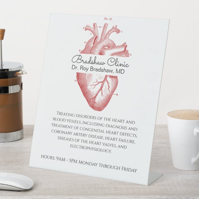 Anatomical Heart Medical Cardiology Pedestal Sign (In SItu)