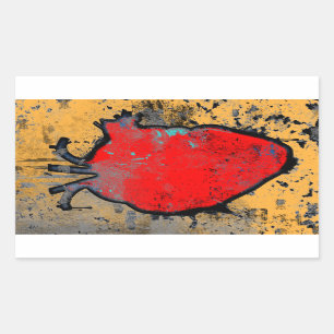 anatomical heart rectangular sticker