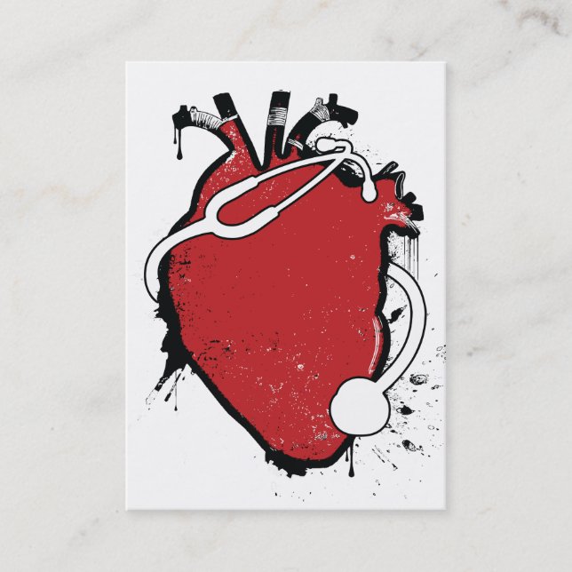anatomical heart stethoscope business card (Front)