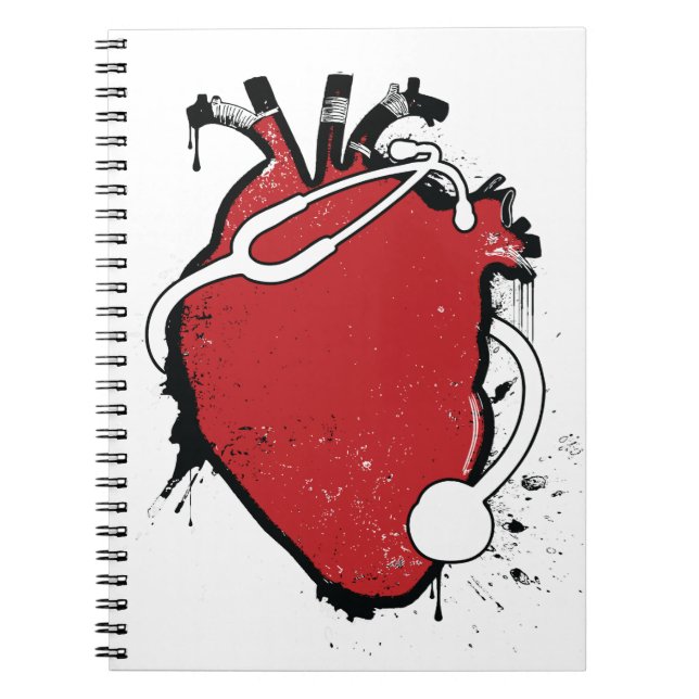 anatomical heart stethoscope notebook (Front)