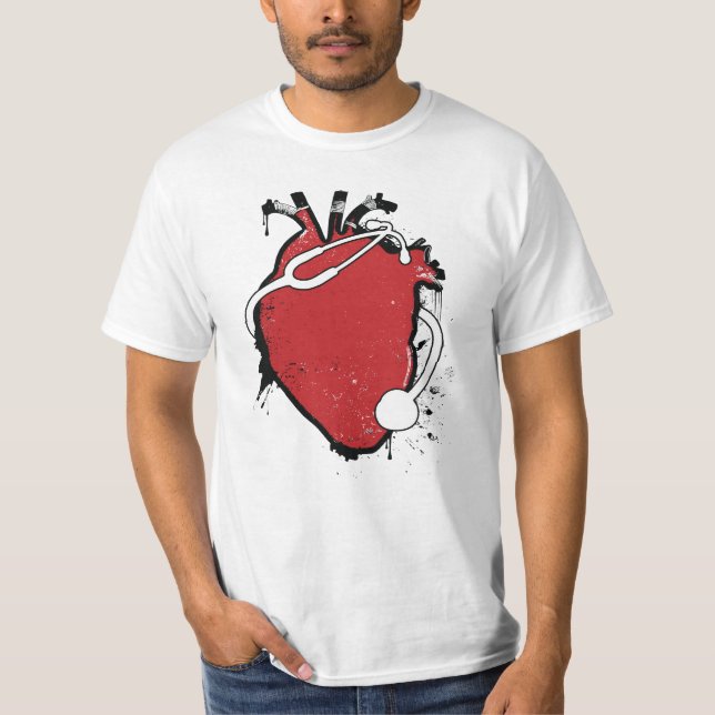 anatomical heart stethoscope T-Shirt (Front)