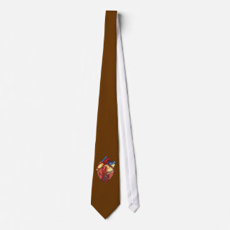Anatomical Heart Tie on Brown