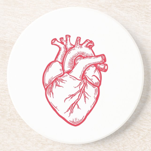 Anatomical Heart Valentine Shirt Coaster (Front)