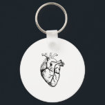 Anatomical Heart Vintage Line Art Key Ring<br><div class="desc">This detailed anatomical heart illustration features intricate line work in a vintage-inspired style, combining medical accuracy with artistic expression. Perfect for medical professionals, students, and anatomy enthusiasts, the design highlights the complexity of the human heart in a clean black-and-white aesthetic. A striking choice for those who appreciate science, anatomy, and...</div>