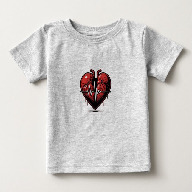 Anatomical Heart with Battle of Life Baby T-Shirt (Front)
