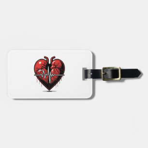Anatomical Heart with Battle of Life Luggage Tag