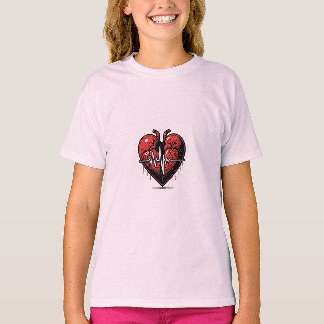 Anatomical Heart with Battle of Life T-Shirt (Front)