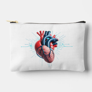 Anatomical Heart with EKG – Medical Art Design Accessory Pouch