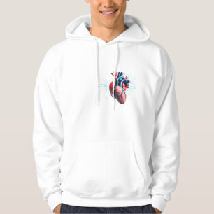 Anatomical Heart with EKG – Medical Art Design Hoodie