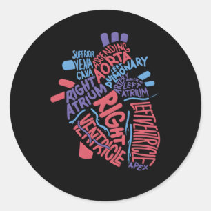Anatomical Hu He Cardiology Medical Cardiac Nurse Classic Round Sticker