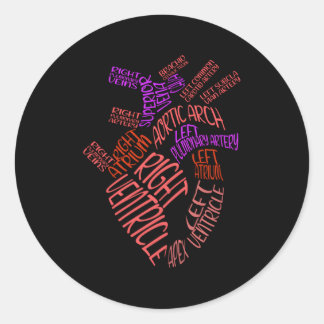 Anatomical Hu He Cardiology Medical Cardiac Nurse Classic Round Sticker