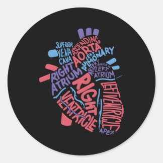 Anatomical Hu He Cardiology Medical Cardiac Nurse Classic Round Sticker