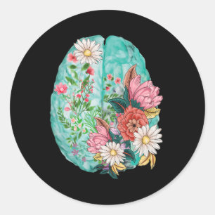 Anatomical Human Brain Mental Health Awareness Classic Round Sticker