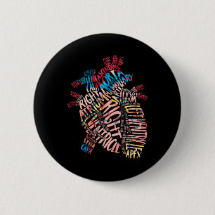 Anatomical Human Heart Cardiology Medical Cardiac 6 Cm Round Badge