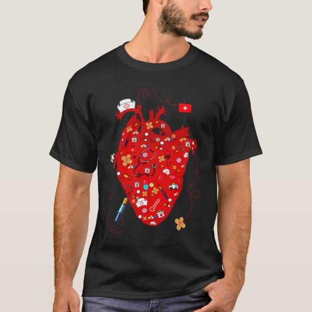 Anatomical Human Heart Cardiology Medical Cardiac  T-Shirt (Front)
