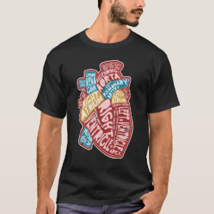 Anatomical Human Heart Cardiology Medical Cardiac  T-Shirt