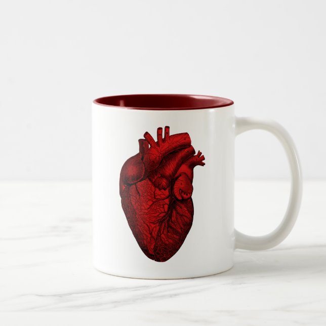 Anatomical Human Heart Two-Tone Coffee Mug (Right)
