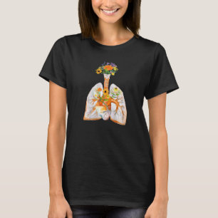 Anatomical Lung And Flowers Nurse Doctor Graduati T-Shirt