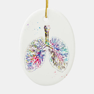 Anatomical Lungs Ceramic Ornament