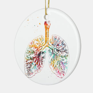 Anatomical Lungs Ceramic Ornament