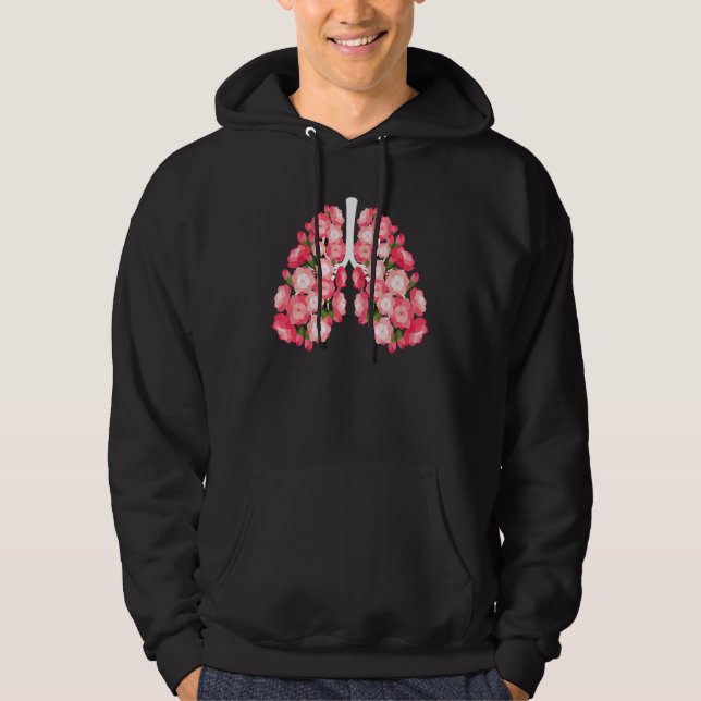 Anatomical Lungs Flowers Medical Science Anatomy T Hoodie (Front)