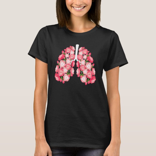 Anatomical Lungs Flowers Medical Science Anatomy T T-Shirt (Front)
