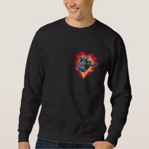 Anatomical Mechanical Heart with Laser Gun Cyberpu Sweatshirt