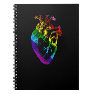 Anatomical Rainbow Heart Gay Pride Flag Lgbt Nurse Notebook