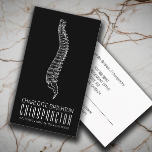 Anatomical Spine Chiropractor Black Appointment & Business Card
