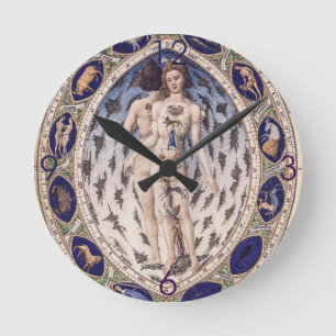 Anatomical Zodiac Man Wall Clock