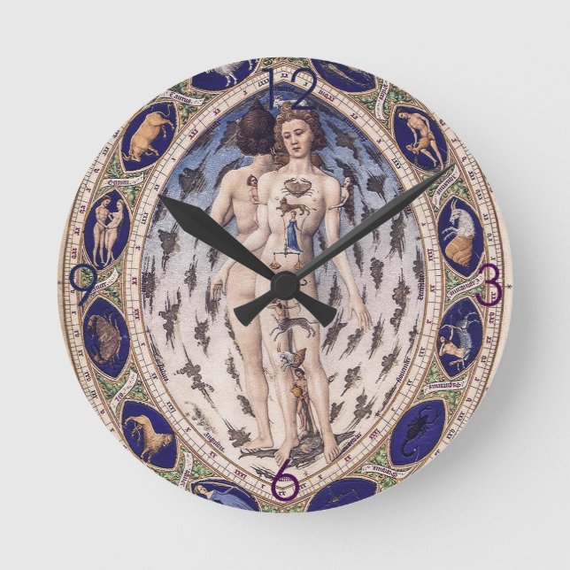Anatomical Zodiac Man Wall Clock (Front)