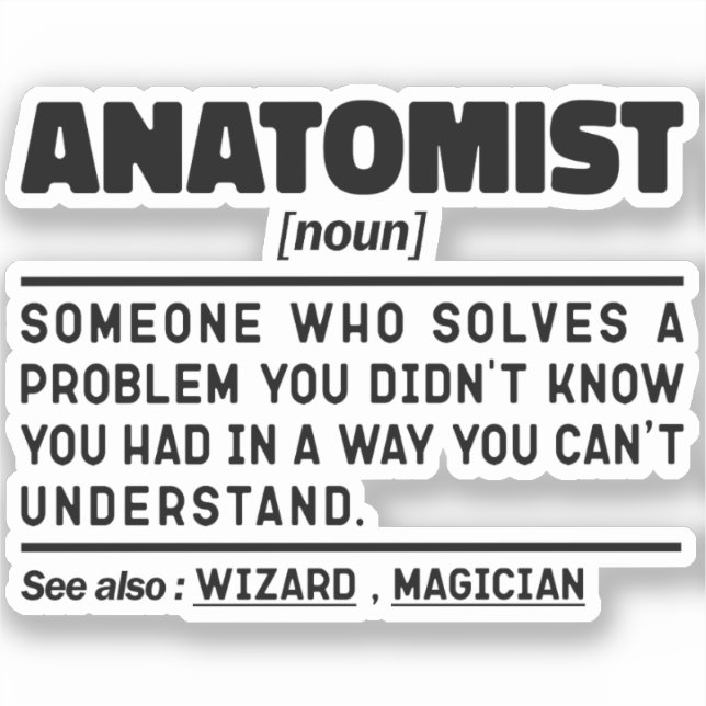 Anatomist Noun Definition Anatomy Lover Funny (Front)