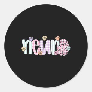 Anatomy Brain Neuro Nurse Valentine Day Neurology Classic Round Sticker