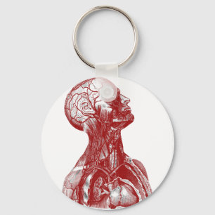 Anatomy Bust Red Key Ring
