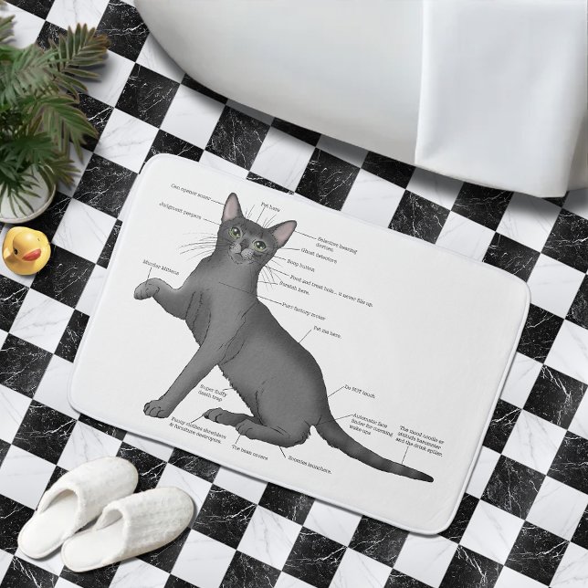 Anatomy Cat Funny Bath Mat (Creator Uploaded)