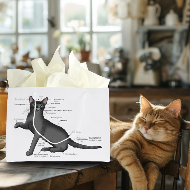 Anatomy Cat Funny Large Gift Bag (Creator Uploaded)