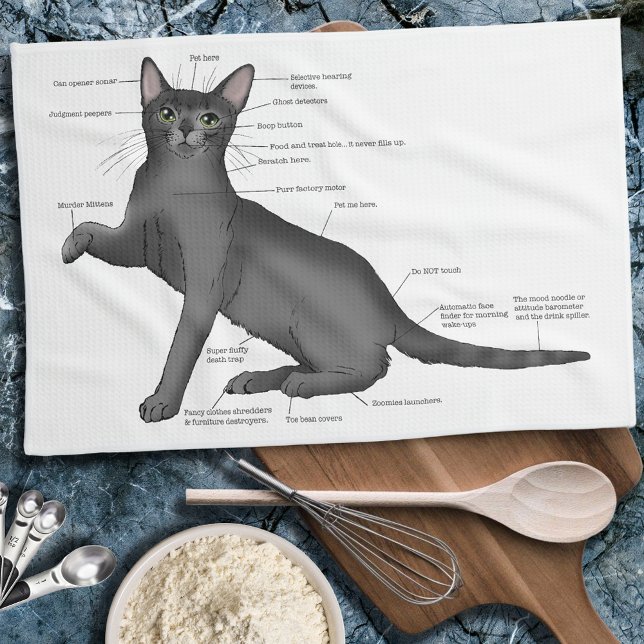 Anatomy Cat Funny Tea Towel (Creator Uploaded)
