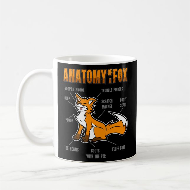 Anatomy Fox Furry Fursona Coffee Mug (Left)
