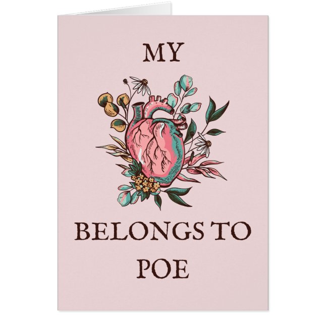 Anatomy Heart | Edgar Allan Poe Greeting Card (Front)