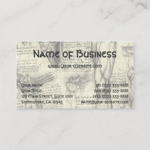 Anatomy Human Larynx and Leg by Leonardo da Vinci Business Card