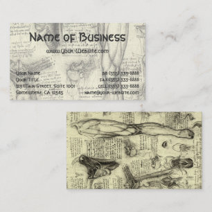 Anatomy Human Larynx and Leg by Leonardo da Vinci Business Card