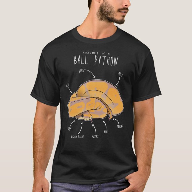 Anatomy of a Banana Ball Python, Funny Reptile Sna T-Shirt (Front)