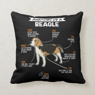Anatomy Of A Beagle Funny Dog Owner Gift Cushion